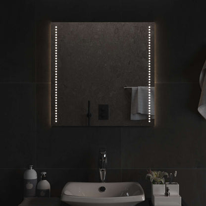 LED Bathroom Mirror Transparent 60 x 60 cm Tempered Glass