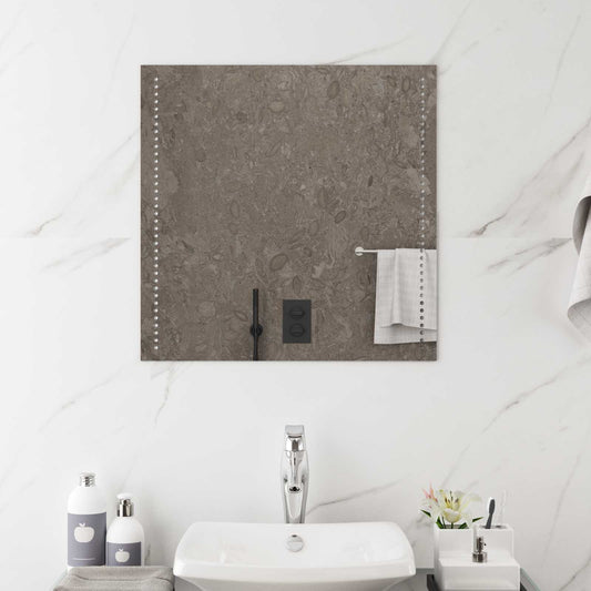 LED Bathroom Mirror Transparent 60 x 60 cm Tempered Glass