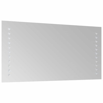 LED Bathroom Mirror Transparent 40 x 20 cm Tempered Glass