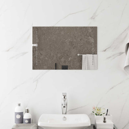 LED Bathroom Mirror Transparent 40 x 60 cm Tempered Glass