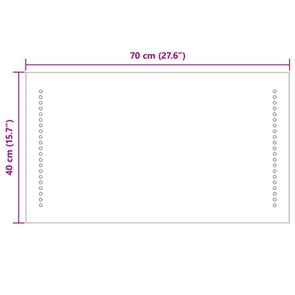 LED Bathroom Mirror Transparent 40 x 70 cm Tempered Glass