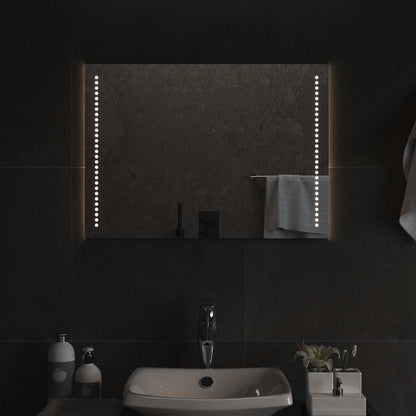 LED Bathroom Mirror Transparent 50 x 70 cm Tempered Glass