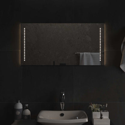 LED Bathroom Mirror Transparent 40 x 80 cm Tempered Glass