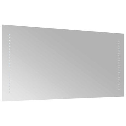 LED Bathroom Mirror Transparent 40 x 80 cm Tempered Glass