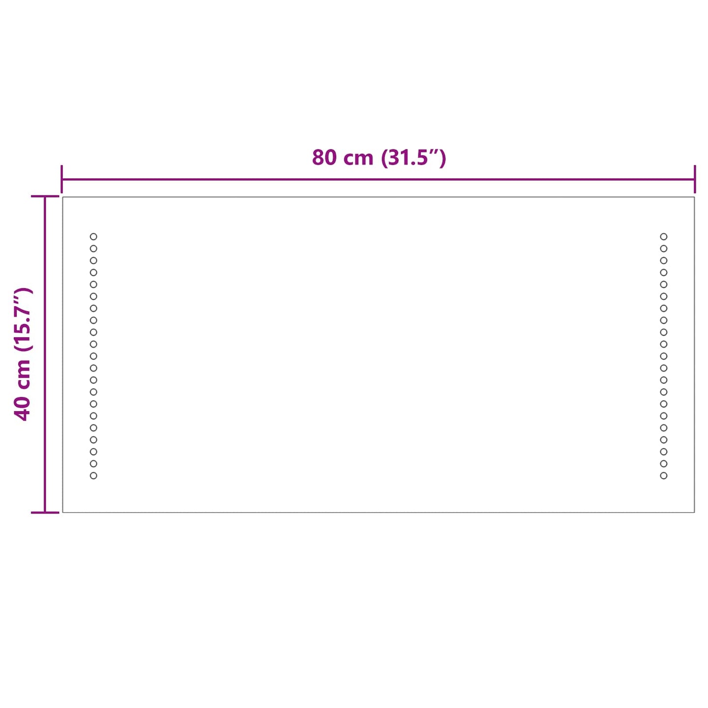 LED Bathroom Mirror Transparent 40 x 80 cm Tempered Glass