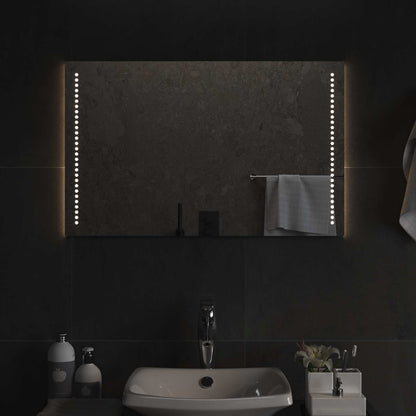 LED Bathroom Mirror Transparent 50 x 80 cm Tempered Glass