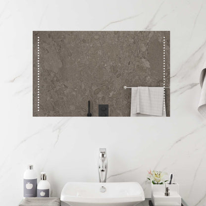 LED Bathroom Mirror Transparent 50 x 80 cm Tempered Glass