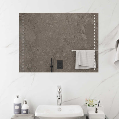LED Bathroom Mirror Transparent 60 x 80 cm Tempered Glass