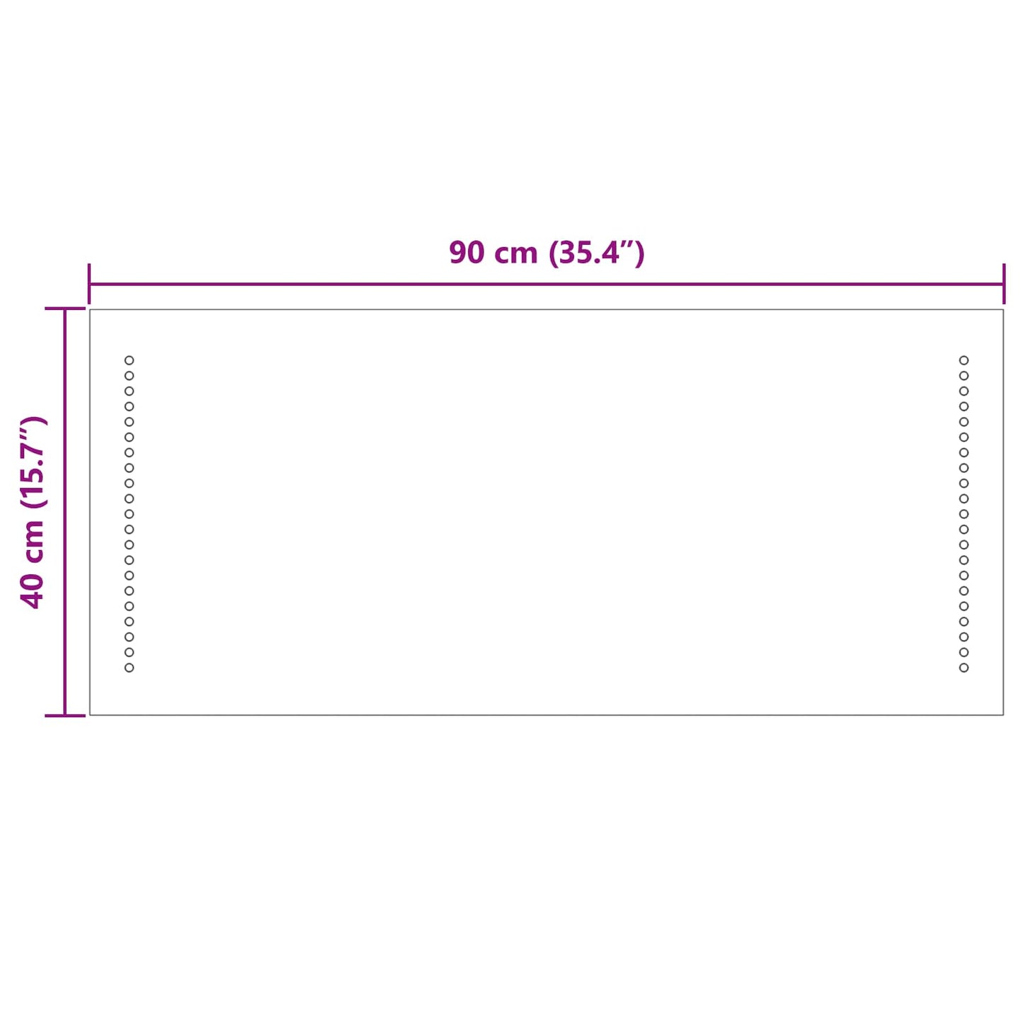 LED Bathroom Mirror Transparent 40 x 90 cm Tempered Glass