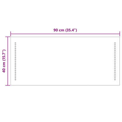 LED Bathroom Mirror Transparent 40 x 90 cm Tempered Glass