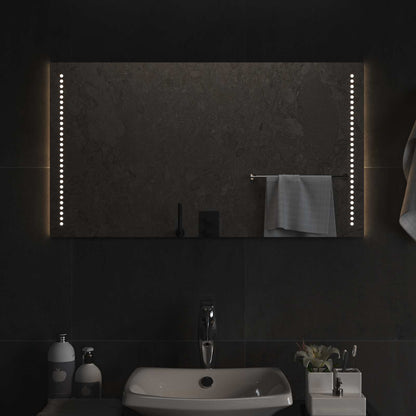 LED Bathroom Mirror Transparent 50 x 90 cm Tempered Glass