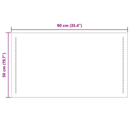 LED Bathroom Mirror Transparent 50 x 90 cm Tempered Glass