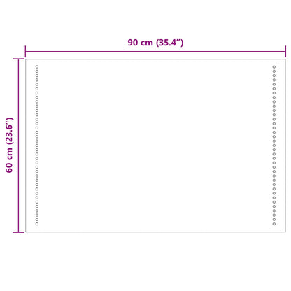LED Bathroom Mirror Transparent 60 x 90 cm Tempered Glass