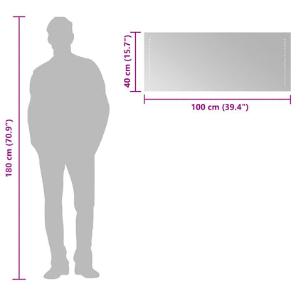 LED Bathroom Mirror Transparent 40 x 10 cm Tempered Glass