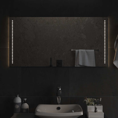 LED Bathroom Mirror Transparent 50 x 10 cm Tempered Glass