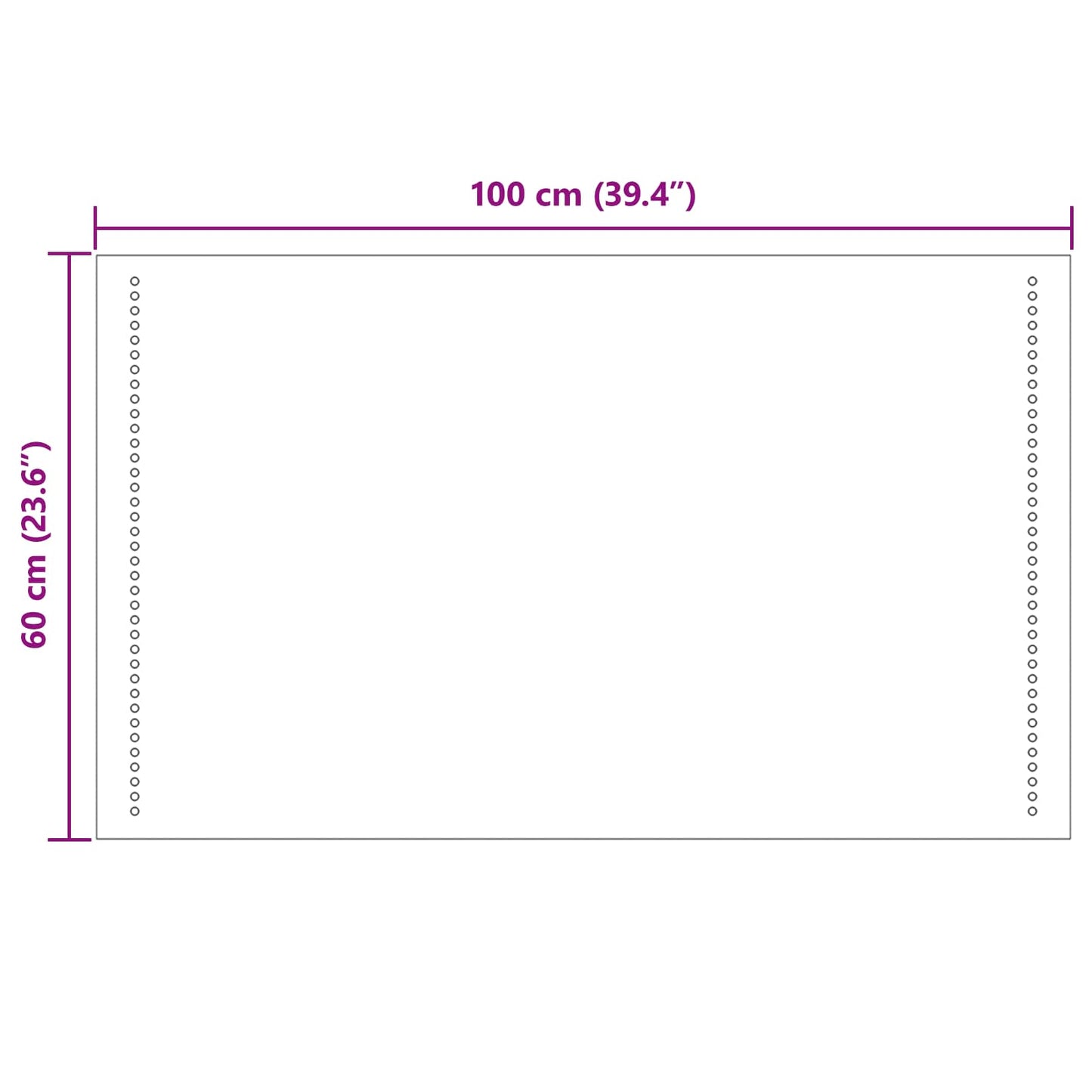 LED Bathroom Mirror Transparent 60 x 10 cm Tempered Glass