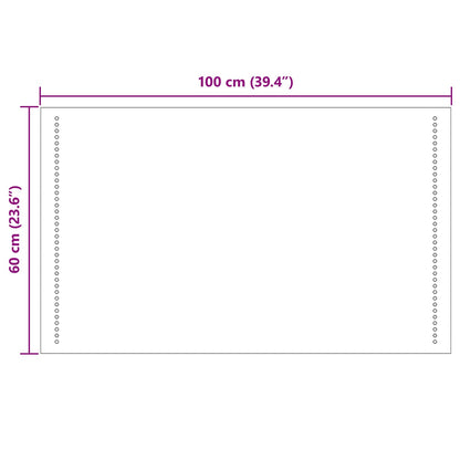 LED Bathroom Mirror Transparent 60 x 10 cm Tempered Glass
