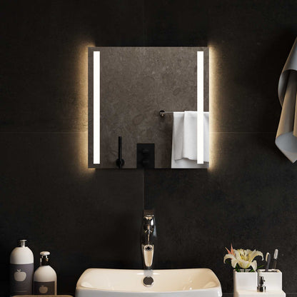 LED Bathroom Mirror Transparent 40 x 40 cm Tempered Glass