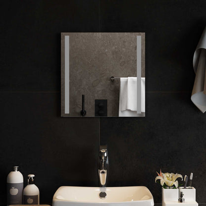 LED Bathroom Mirror Transparent 40 x 40 cm Tempered Glass