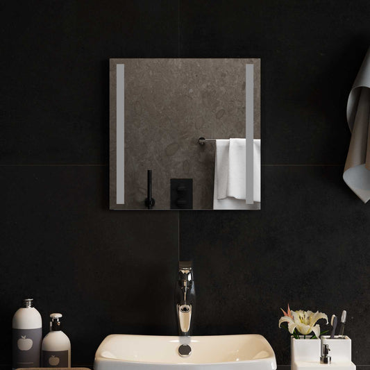 LED Bathroom Mirror Transparent 40 x 40 cm Tempered Glass