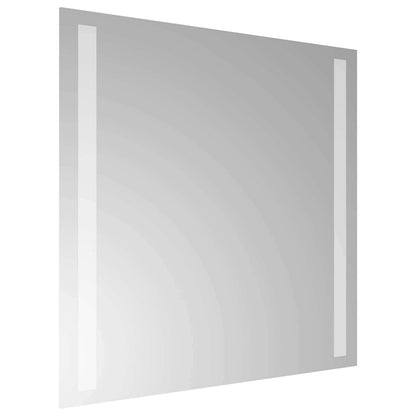 LED Bathroom Mirror Transparent 40 x 40 cm Tempered Glass