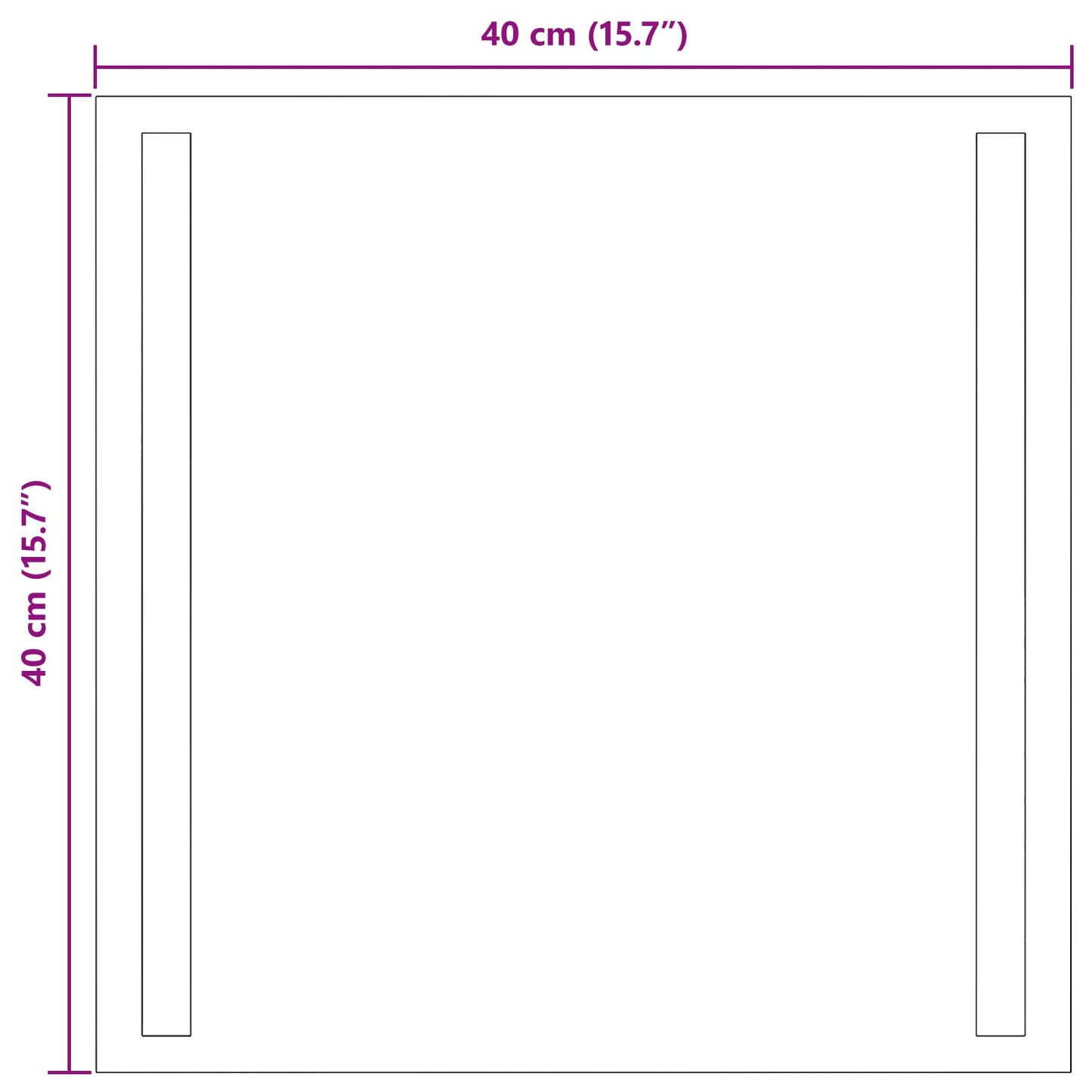 LED Bathroom Mirror Transparent 40 x 40 cm Tempered Glass