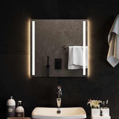 LED Bathroom Mirror Transparent 50 x 50 cm Tempered Glass