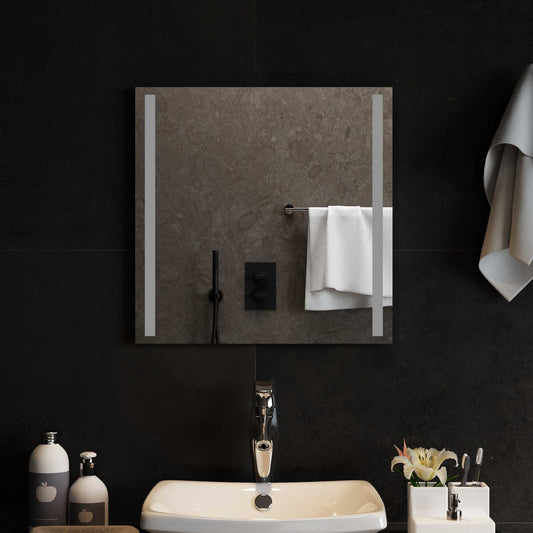LED Bathroom Mirror Transparent 50 x 50 cm Tempered Glass