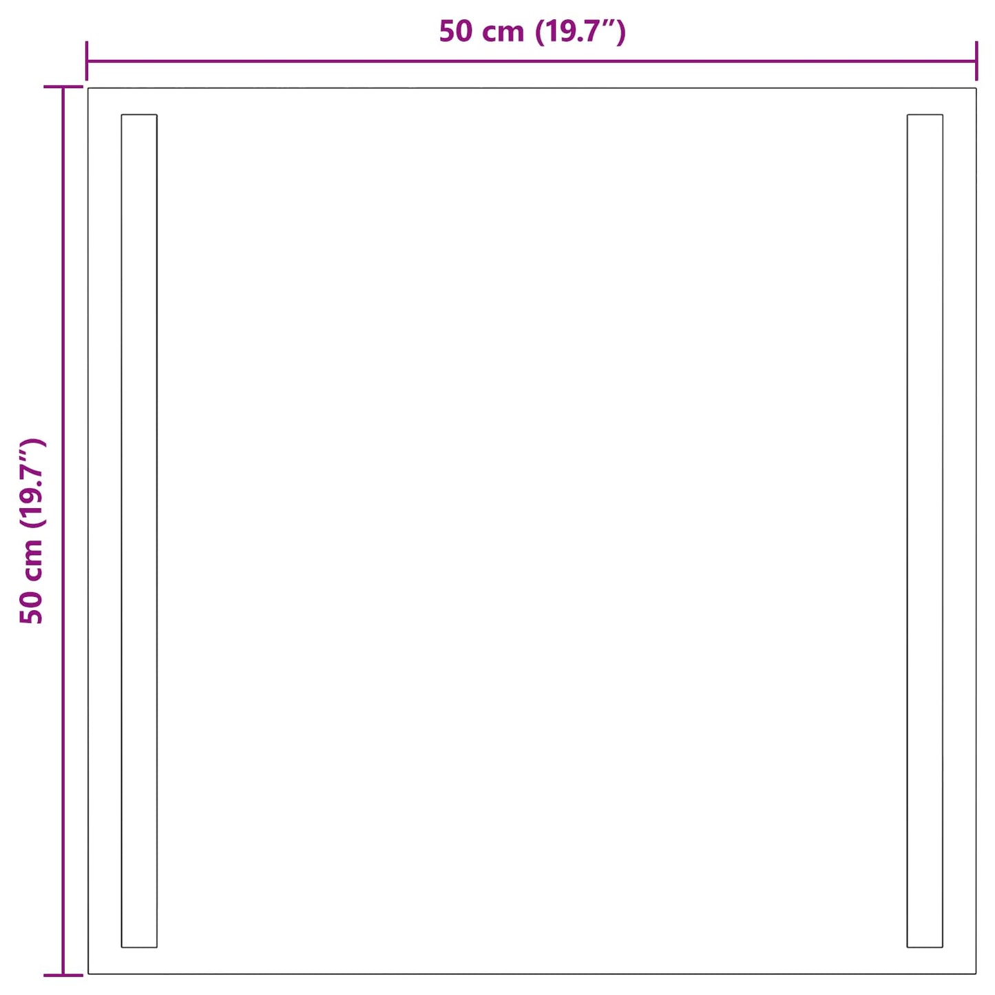 LED Bathroom Mirror Transparent 50 x 50 cm Tempered Glass