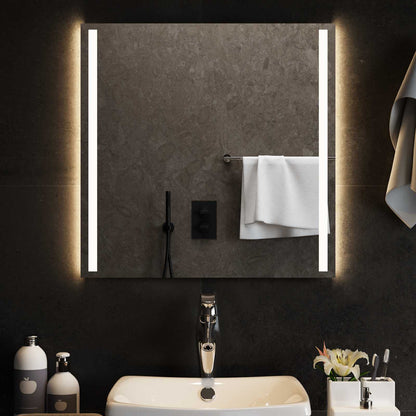 LED Bathroom Mirror Transparent 60 x 60 cm Tempered Glass