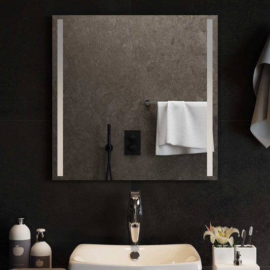 LED Bathroom Mirror Transparent 60 x 60 cm Tempered Glass