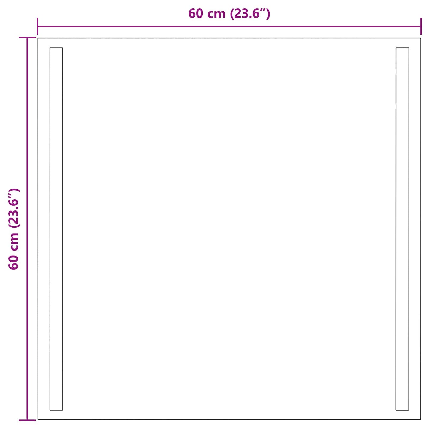 LED Bathroom Mirror Transparent 60 x 60 cm Tempered Glass