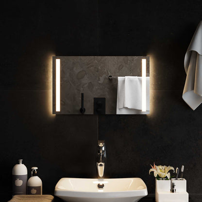 LED Bathroom Mirror Transparent 50 x 30 cm Tempered Glass