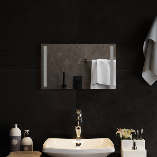 LED Bathroom Mirror Transparent 50 x 30 cm Tempered Glass
