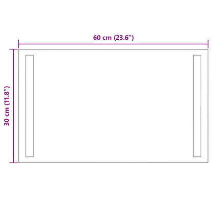 LED Bathroom Mirror Transparent 60 x 30 cm Tempered Glass