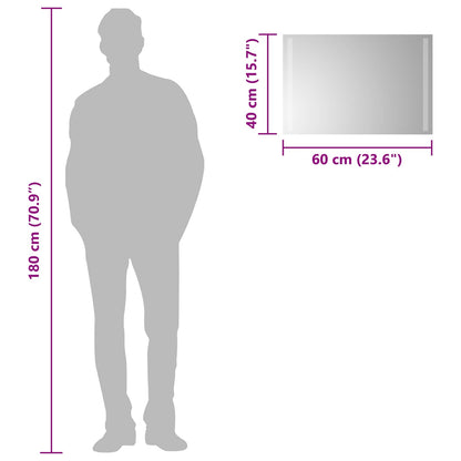 LED Bathroom Mirror Transparent 60 x 40 cm Tempered Glass
