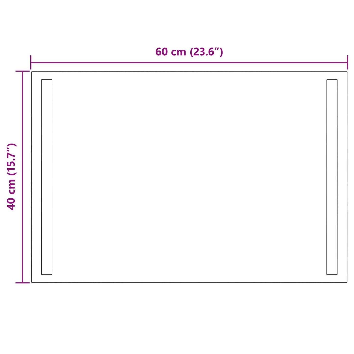 LED Bathroom Mirror Transparent 60 x 40 cm Tempered Glass