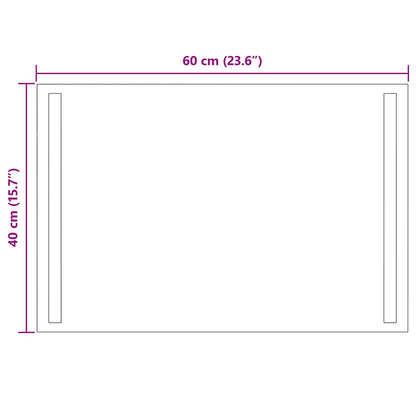 LED Bathroom Mirror Transparent 60 x 40 cm Tempered Glass