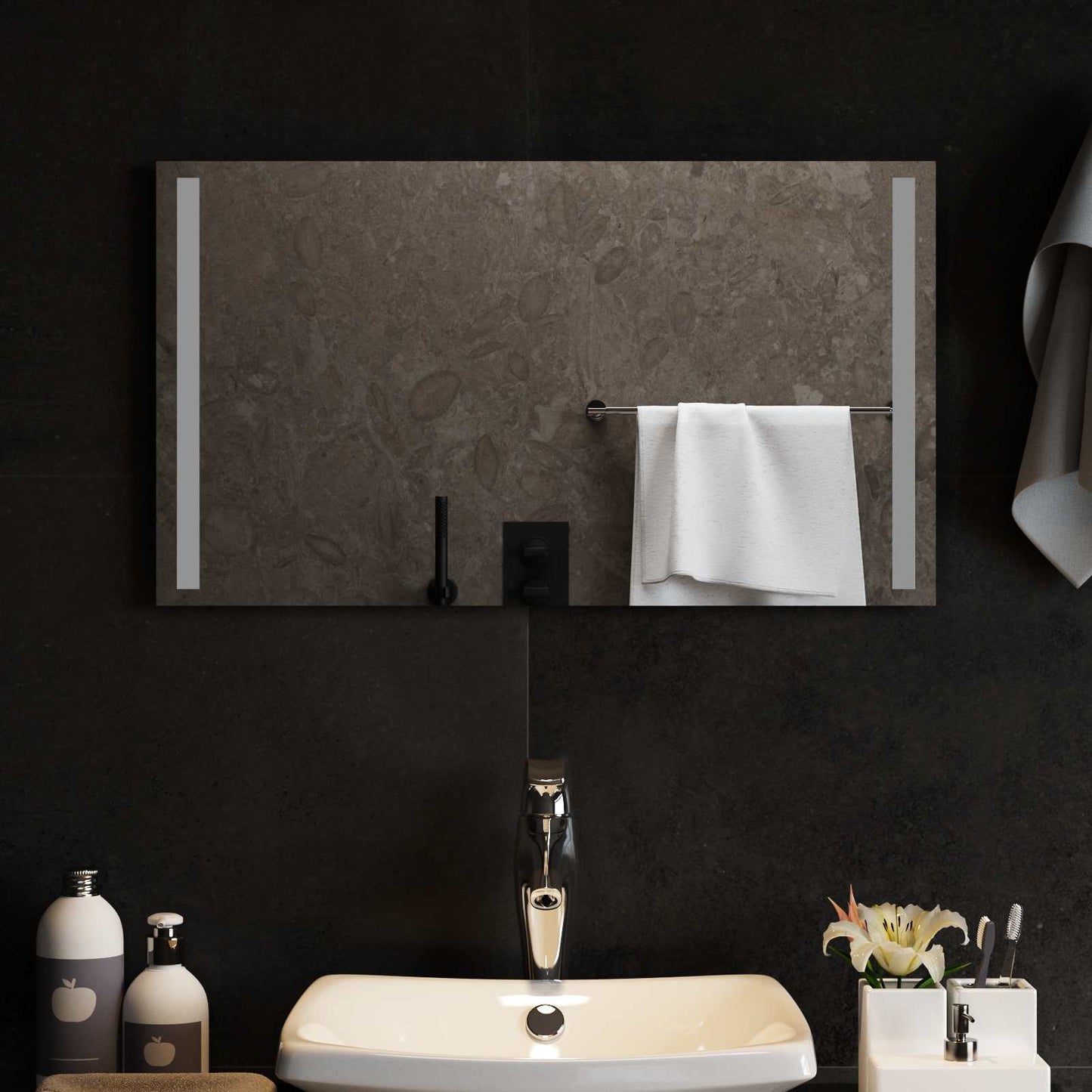 LED Bathroom Mirror Transparent 70 x 40 cm Tempered Glass
