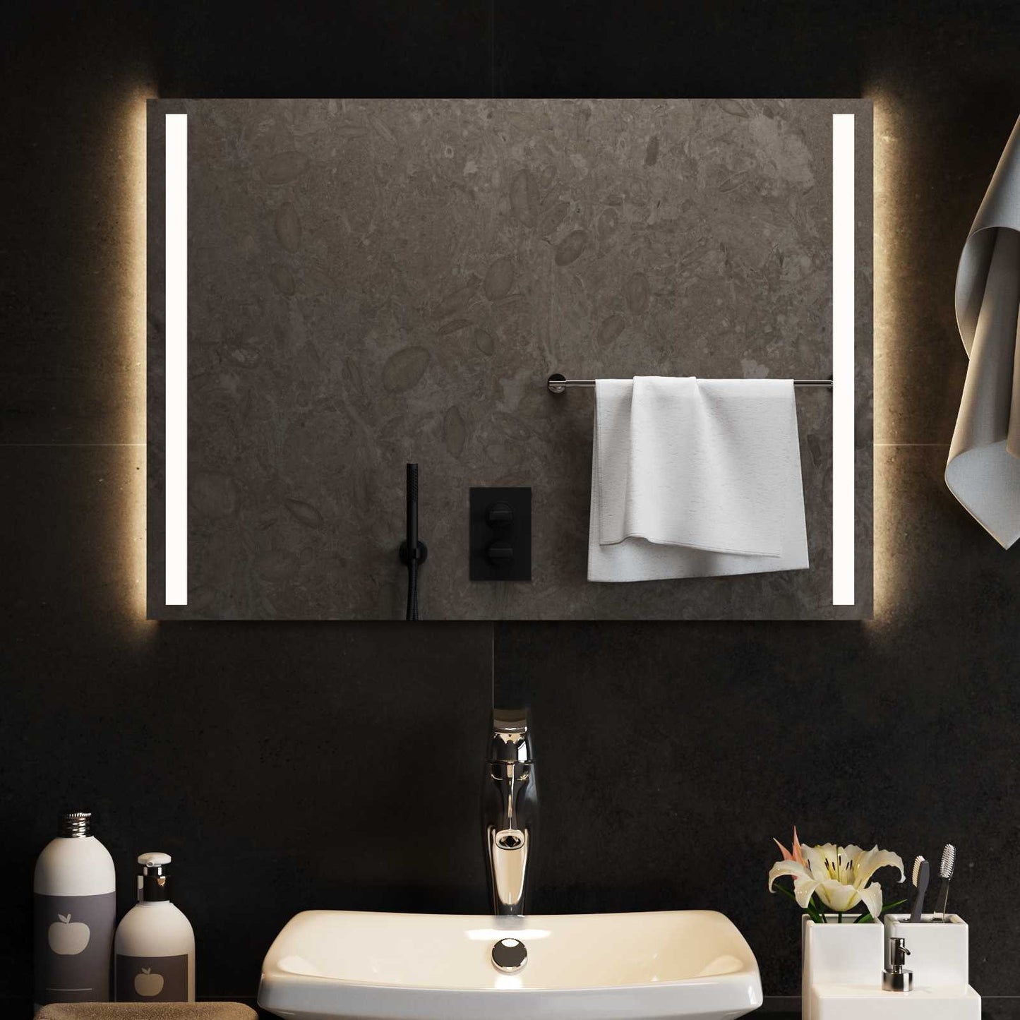 LED Bathroom Mirror Transparent 70 x 50 cm Tempered Glass