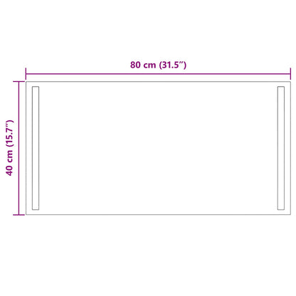 LED Bathroom Mirror Transparent 80 x 40 cm Tempered Glass