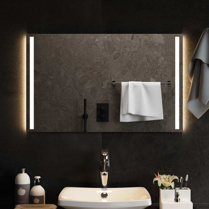 LED Bathroom Mirror Transparent 80 x 50 cm Tempered Glass