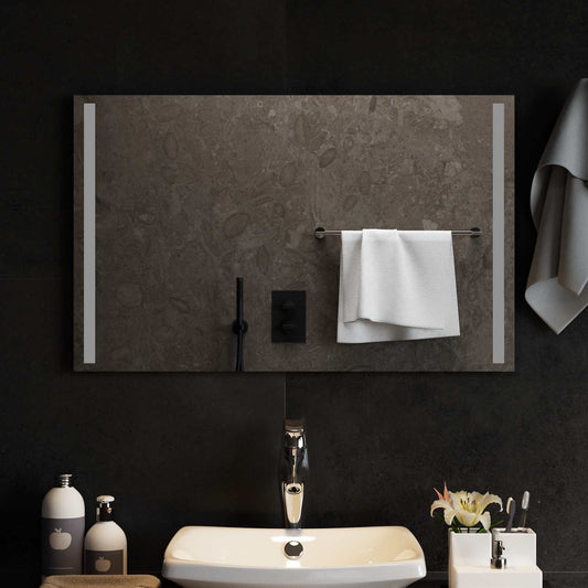 LED Bathroom Mirror Transparent 80 x 50 cm Tempered Glass