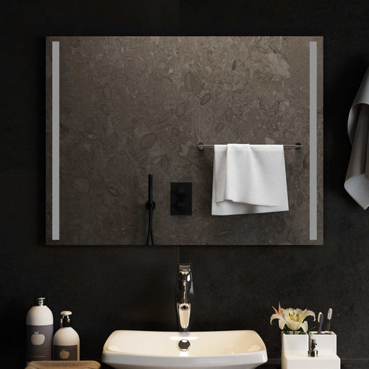 LED Bathroom Mirror Transparent 80 x 60 cm Tempered Glass