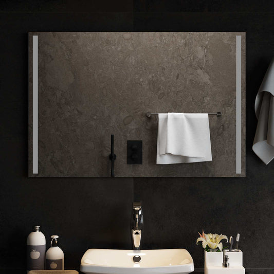 LED Bathroom Mirror Transparent 90 x 60 cm Tempered Glass