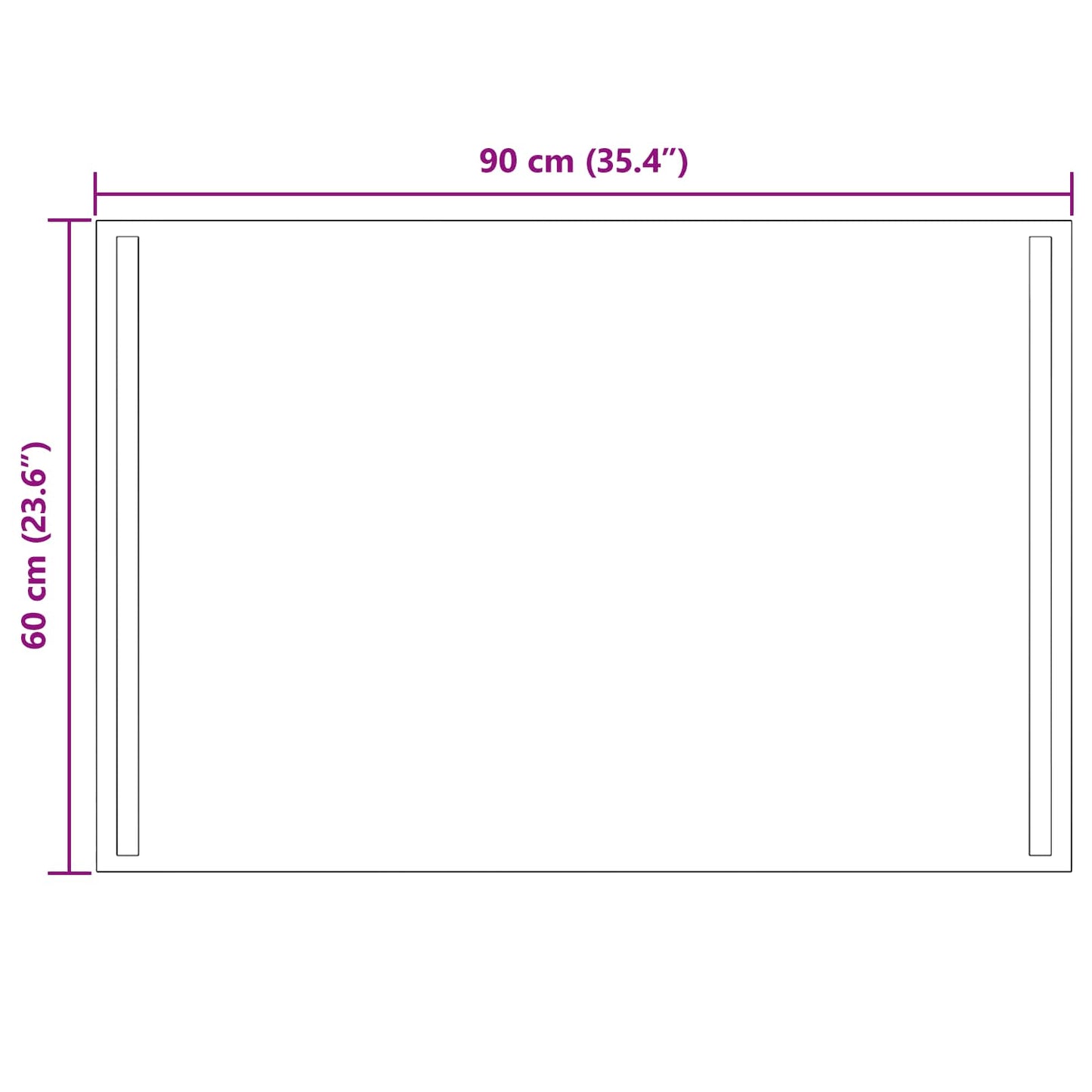 LED Bathroom Mirror Transparent 90 x 60 cm Tempered Glass
