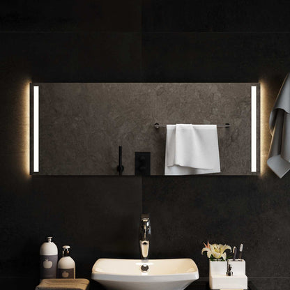 LED Bathroom Mirror Transparent 100 x 40 cm Tempered Glass