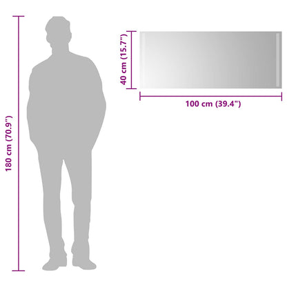 LED Bathroom Mirror Transparent 100 x 40 cm Tempered Glass