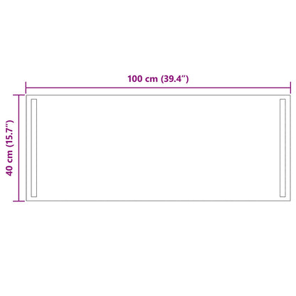 LED Bathroom Mirror Transparent 100 x 40 cm Tempered Glass