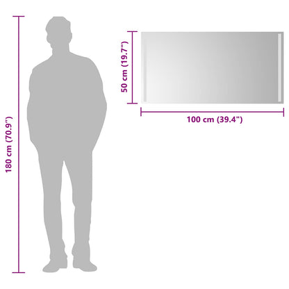 LED Bathroom Mirror Transparent 100 x 50 cm Tempered Glass